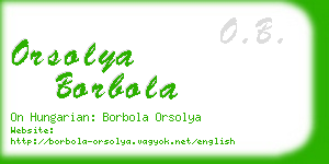 orsolya borbola business card